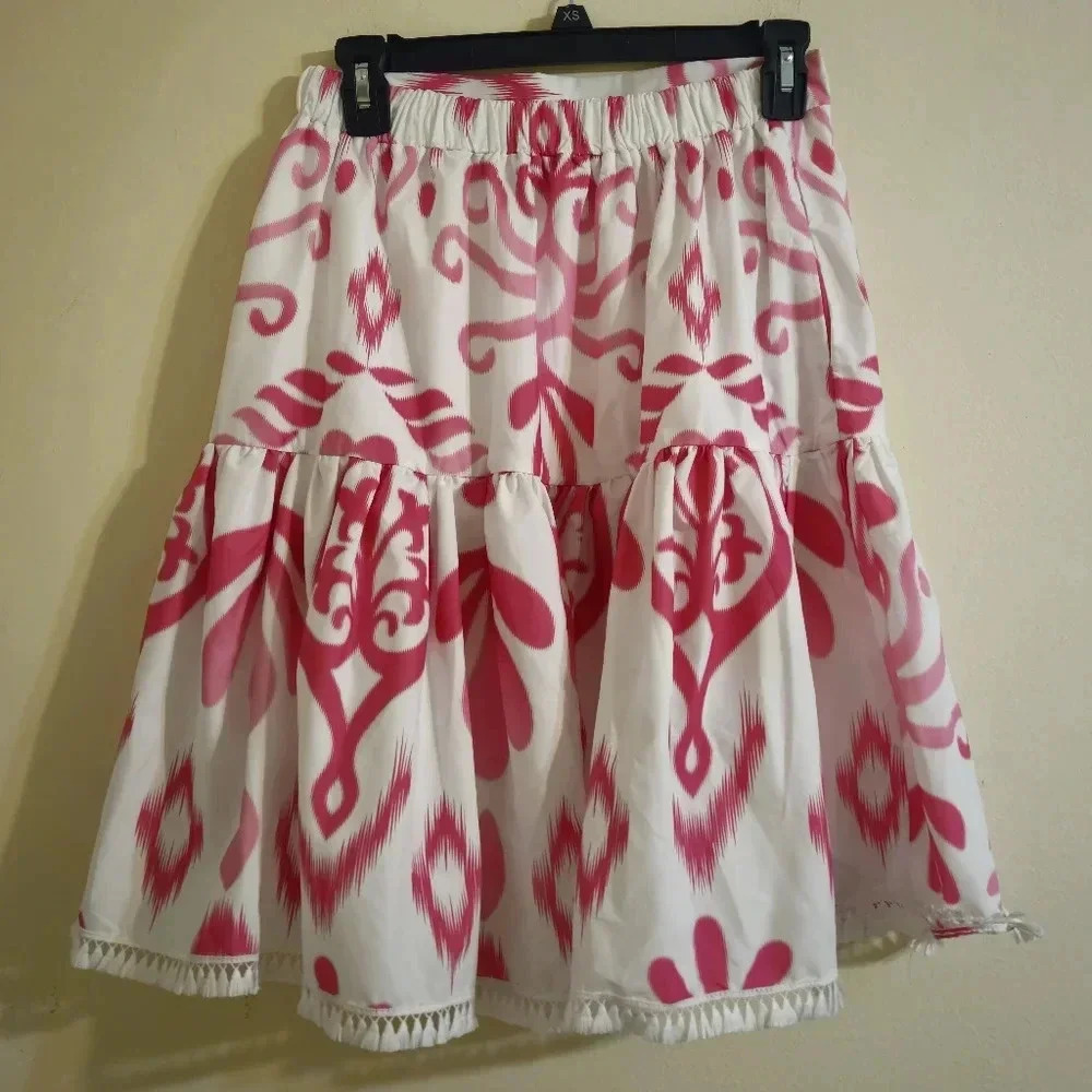 Mulla Flared Tassel Hem Skirt